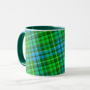 Blue and Green Plaid Tartan Green Mug