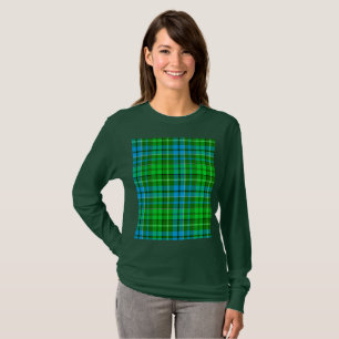 Blue and Green Plaid Tartan Green T-Shirt