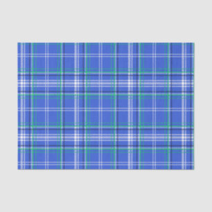 Blue and Green Plaid Tissue Paper
