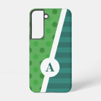 Blue and Green Polka Dot and Stripe Pattern