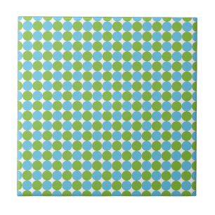 Blue and green polka dots pattern tile