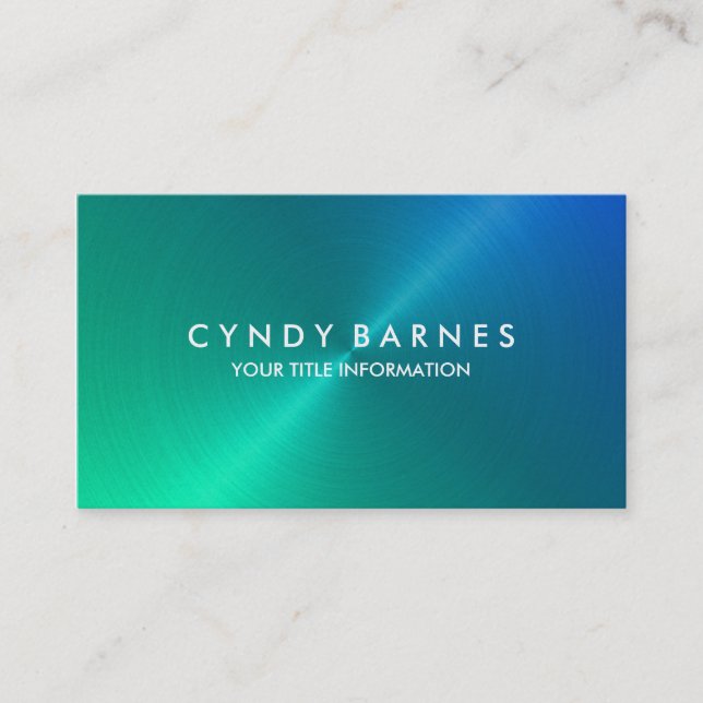 Blue and Green Sheen Business Card (Front)