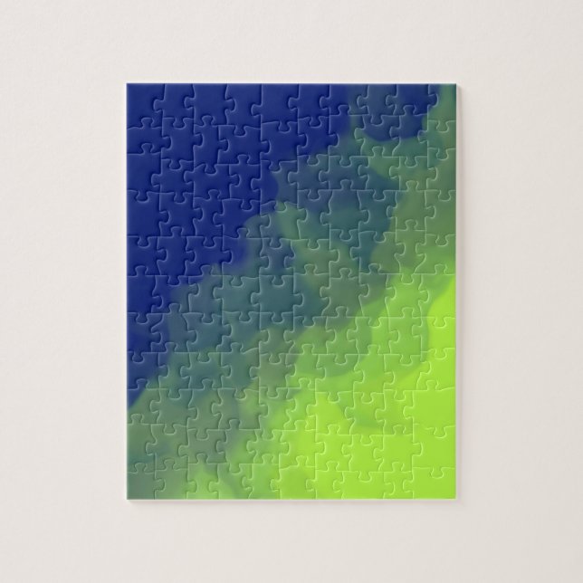 Blue and Green Smokey Pattern Jigsaw Puzzle (Vertical)