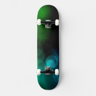 Blue and Green smoky Abstract Skateboard