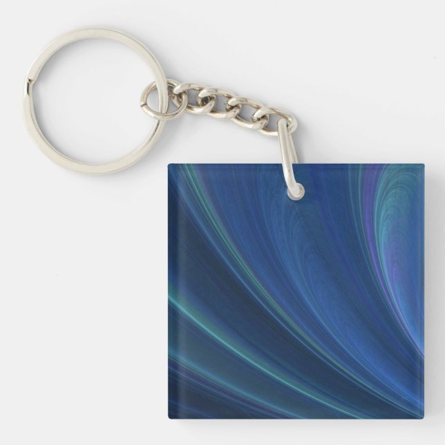 Blue And Green Soft Sand Waves Key Ring (Front)