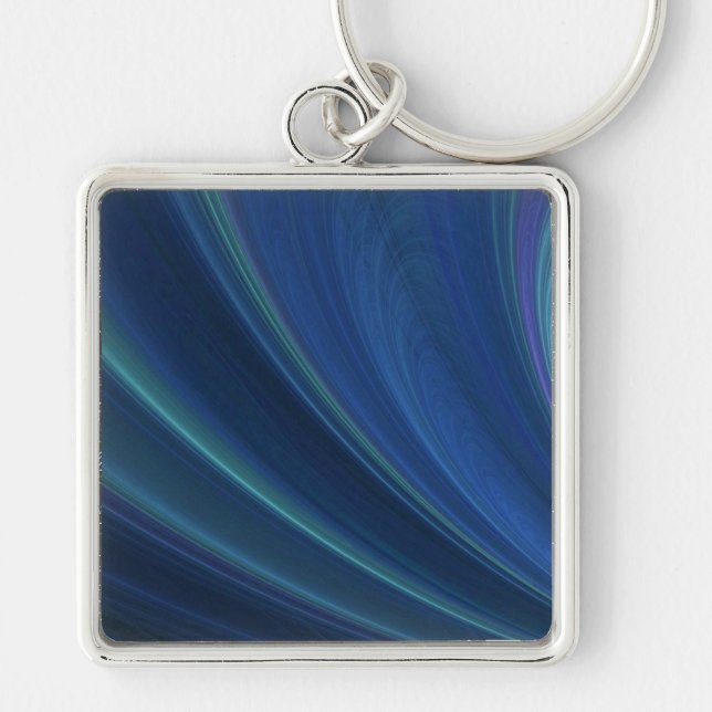 Blue And Green Soft Sand Waves Key Ring (Front)