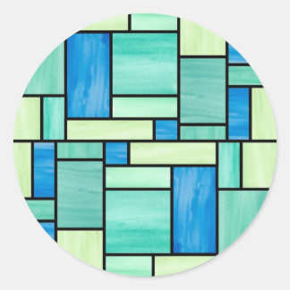 Blue and Green Stained Glass Stickers