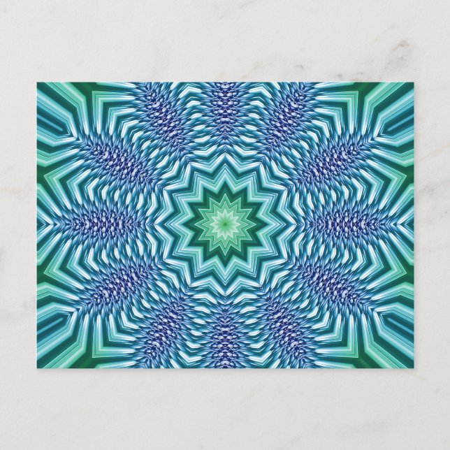 Blue And Green Star Flower Postcard (Front)