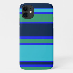 Blue and green stripes iPhone 11 case