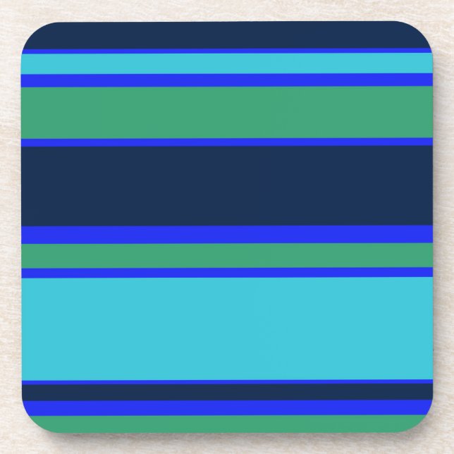Blue and green stripes coaster (Front)