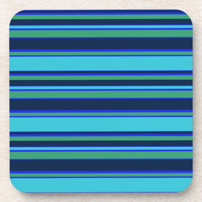 Blue and green stripes coaster (Front)