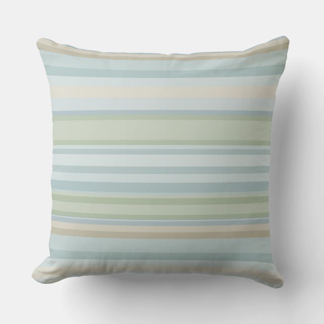 blue and green stripes cushion (Front)