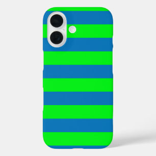 Blue and Green Stripes Design iPhone 16 Case