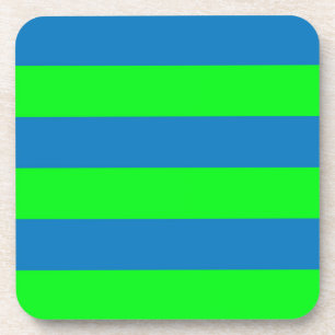 Blue and Green Stripes Design Coaster