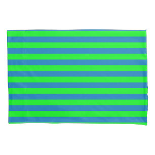 Blue and Green Stripes Design Pillowcase