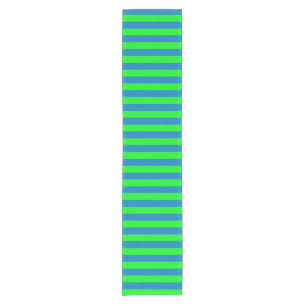 Blue and Green Stripes Design Short Table Runner