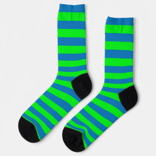 Blue and Green Stripes Design Socks