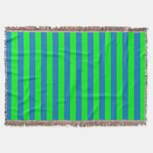 Blue and Green Stripes Design Throw Blanket