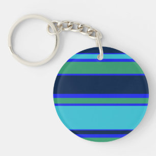 Blue and green stripes key ring