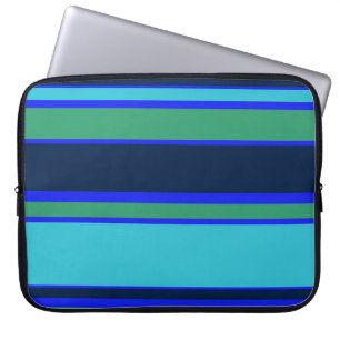 Blue and green stripes laptop sleeve