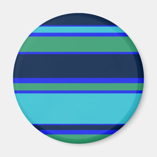 Blue and green stripes magnet (Front)