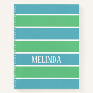 Blue and Green Stripes Notebook