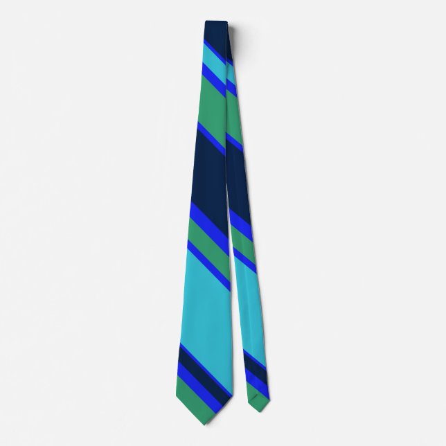 Blue and green stripes tie (Front)
