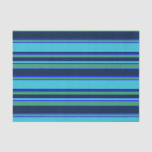 Blue and green stripes tissue paper