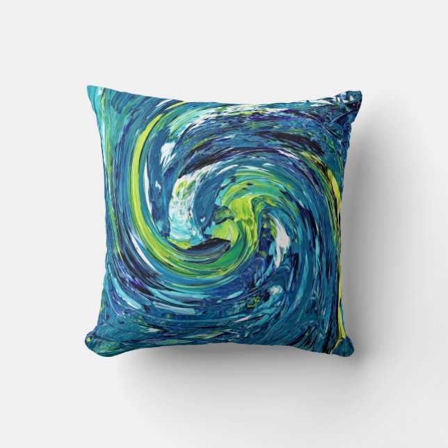 Blue And Green Swirl  Cushion (Front)