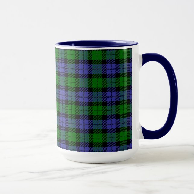 Blue and green tartan mug (Right)