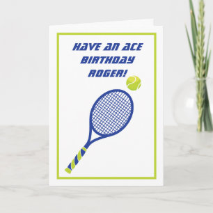 Blue and green Tennis  Ace Birthday Postcard