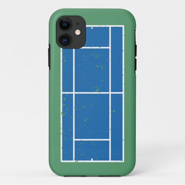 Blue and Green Tennis Court Distressed Style Case-Mate iPhone Case (Back)