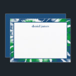 Blue and Green Tie Dye Personalised Flat Note Card<br><div class="desc">This trendy thank you flat card features a  blue and green tie dye design.  Add your text using the template form.  Change the font,  layout and colours using the Customise feature.</div>