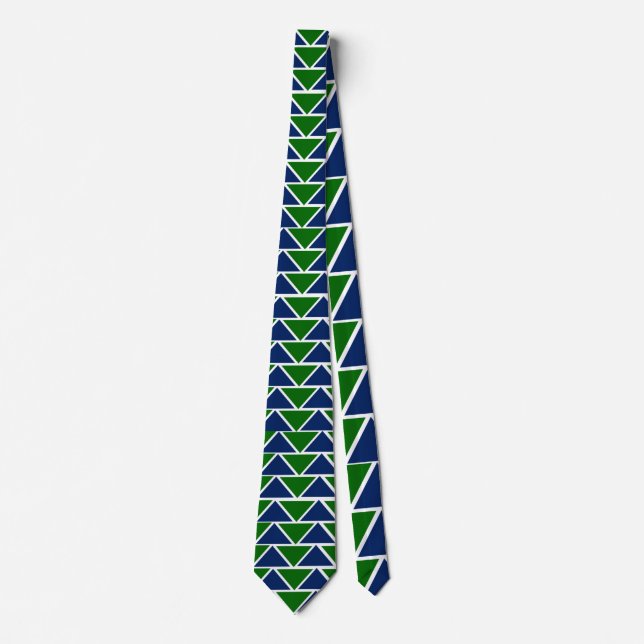 Blue and Green Triangles  Tie (Front)