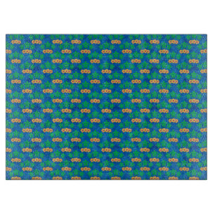 Blue and Green Tribal Green Sea Turtles Cutting Board