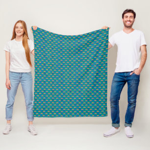 Blue and Green Tribal Green Sea Turtles Fleece Blanket