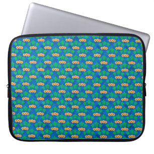 Blue and Green Tribal Green Sea Turtles Laptop Sleeve