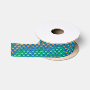 Blue and Green Tribal Green Sea Turtles Satin Ribbon