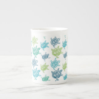 Blue and Green Turtles Bone China Mug