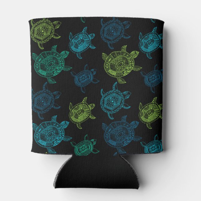 Blue and Green Turtles Can Cooler (Back)