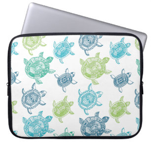 Blue and Green Turtles Laptop Sleeve