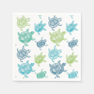 Blue and Green Turtles Napkin