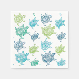 Blue and Green Turtles Napkin