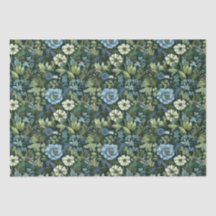 Blue and Green Victorian Wildflowers pattern