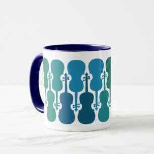 Blue and Green Violin Coffee Mug (11 oz)