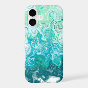 Blue and Green Waves Digital Fluid Art