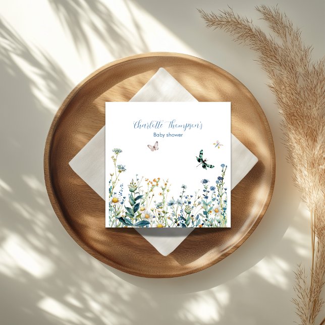 Blue and Green wildflowers Napkin (Creator Uploaded)