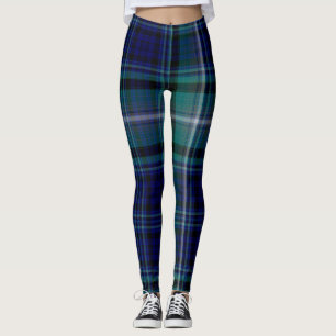 Blue and Green Winter Plaid Leggings