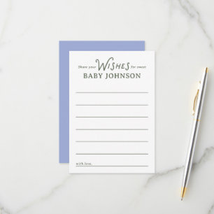 Blue and Green Wishes for Baby Shower Card