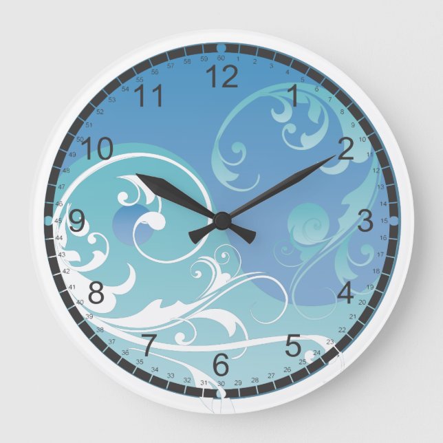 Blue and Green Yin & Yang Large Clock (Front)